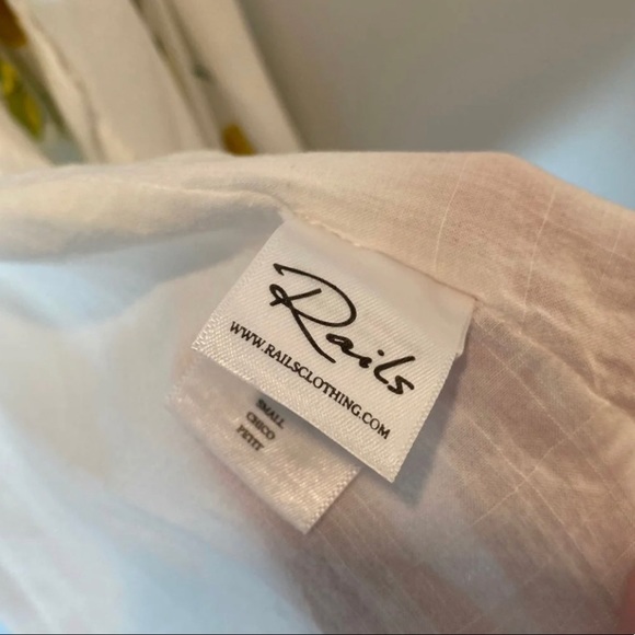 Rails Madison White Lemons Wrap Dress Small - Picture 7 of 8